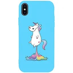 Чохол-накладка Toto Matt TPU 2 mm Print Case Apple iPhone X/XS #30 Unicorn Puk Sky Blue