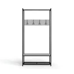 Вішалка модульна підлогова Ferrum-decor Треліс 13 180x90x38 чорний ДСП Білий 16мм (FRD-104325)