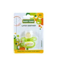 Пустушка латексна Baby Team, класична, 0+ міс., зелений (3220_зеленый) - мініатюра 5