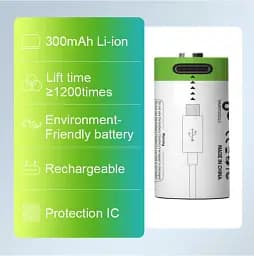 Акумулятор CR2 ​​Smartoools 300 mAh літій-іонний Li-Ion із зарядкою від Type-C 3.7V Випуклий плюс (19326) - мініатюра 5