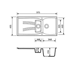 Кухонна мийка Adamant New Line Plus 975x495x235 світло-сірий 511223, Сірий - мініатюра 3