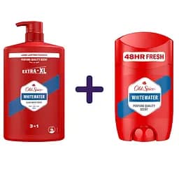 Набір Old Spice Whitewater: гель для душу та шампунь 3в1, 1 л + твердий дезодорант 50 мл