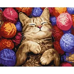 Картина по номерам "Кот в клубочках" ©art_selena_ua Идейка KHO6710, 40х50 см