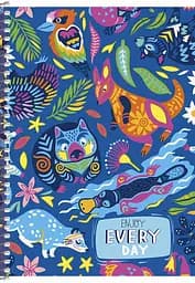 Тетрадь для записей Student А5, в клеточку, спираль, 80 л., Лесные обитатели (A5-SC-080-6081K)