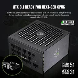 Блок живлення GameMax Lion core 1200P 1200W ATX 3.1 80+ Platinum (Lion core 1200P) - мініатюра 9