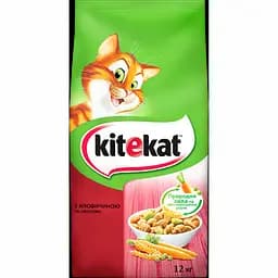 Сухий корм для котів Kitekat, яловичина з овочами, 12 кг