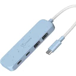 USB-хаб j5create JCH342EC-N USB-C на 2 USB-A/2 USB-C, голубой (JCH342EC-N)