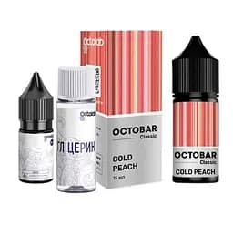 Набор компонентов для самозамеса солевой заправки Octobar Classic 30мл Cold Peach Персик Нектарин Айс, 0-50 мг (18296)