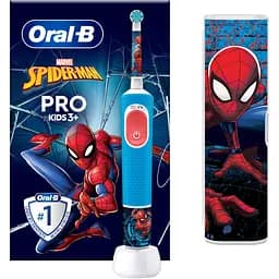 Уцінка. Дитяча електрична зубна щітка Oral-B Pro Kids Людина-Павук з футляром 