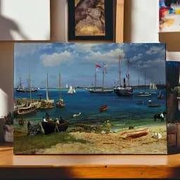 Інтер'єрна картина Харбор Нассау, Альберт Бірштадт, Albert Bierstadt, репродукція картини, 60×90 см (id7008) - мініатюра 3