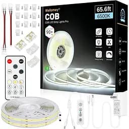 Світлодіодна стрічка COB з пультом 65,6 футів 6500K денне світло Біле