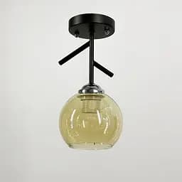 Светильник в черном корпусе с янтарным плафоном Ст. 088N/1 BK+CH+AB | Line F