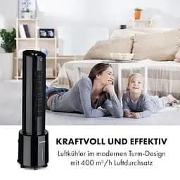 Охолоджувач повітря Klarstein Waterfall 4-в-1 400 м³/год Чорний (10035834) - мініатюра 9