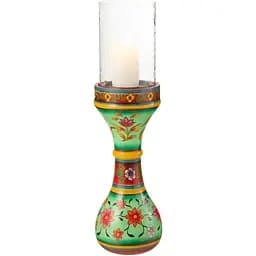 Підсвічник J-LINE дерев'яний в індійському стилі різнокольоровий 46 см (50559)