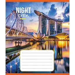 Зошит учнівський "Нічне місто" Leader 036-570182K-5 в клітинку, 36 аркушів