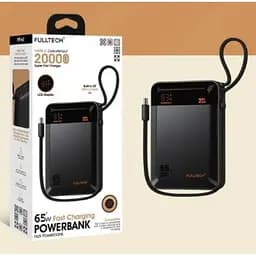 Зовнішній акумулятор Power bank FULLTECH FP42 20000 mAh PD65W батарея швидке заряджання Чорний