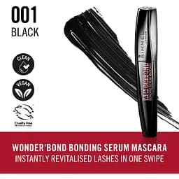 Туш для вій Rimmel Wonder'Bond Bonding Serum Mascara №001 з сироваткою та ефектом догляду Black - мініатюра 4