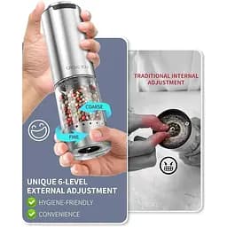 Подрібнювач солі та перцю Circle Joy Nova Electric Grinder Silver (CJ-EG12) [162475] - мініатюра 5