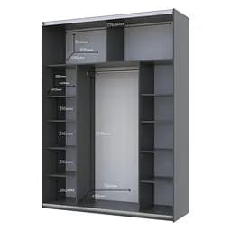 Шафа-купе Doros G-Caiser Графіт Графіт 1 ДСП / 1 дзеркало 180х60х240 (42005088) - мініатюра 4
