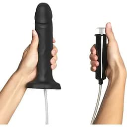 Закінчуючий фалоімітатор Strap-On-Me SQUIRTING CUM DILDO REALISTIC Black XL