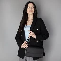Сумка жіноча шкіряна кросбоді Virginia Conti 04175 чорна - мініатюра 4