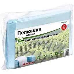 Пелюшки для собак Magic Pet Щоденні з ароматом зеленого чаю 60х60 см 10 шт
