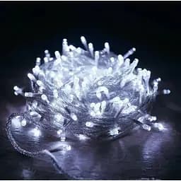 Новогодняя гирлянда на прозрачной проволоке 200 лампочек 12 м Белый свет
