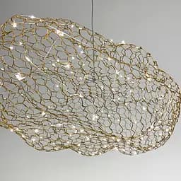 Декоративна люстра-хмаринка LED CLOUD у золотому корпусі 80х45 см | Арт. MJ 83-800 GD | Line F - мініатюра 2