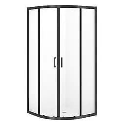Душевая кабина Cersanit Brasco 90x90 см полукруглая раздвижная прозрачное стекло без поддона black S168-004, прозрачный, черный