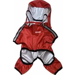 Дождевик для собак Ginger L Плащевка светоотражающая красный Д-35 см ОГ-64 см ОШ-37 см