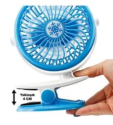Акумуляторний настільний вентилятор Moltis Mini Fan WX 6503 на прищіпці 1000mAh Вітродуйка 5Вт 4 Блакитний - мініатюра 4