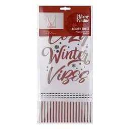 Полотенце для кухни Ardesto Christmas Happy Holidays 45х65см, 90% полиэстер, 10% хлопок, белое (ART4565HW)