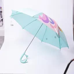 Дитяча парасоля-тростина механічна з 3D-вушками складна 89 см, м'ятний Yiwu HP-23-12M - мініатюра 4
