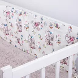Борт в ліжечко MirSon Kids Time 18-0005 Kind Bear захисний білий - мініатюра 4