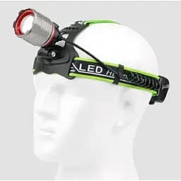 Ліхтар налобний AR A17 TG акумуляторний на 1 режим роботи для риболовлі Т6 Zoom 2х18650 IPX4 - мініатюра 2