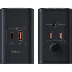 Зарядний пристрій Baseus Digital GaN Intelligent Desktop Fast Charger 240W (3xType+C+USB+DC) (With Cable DC to DC black (P10163901113-00) - мініатюра 2