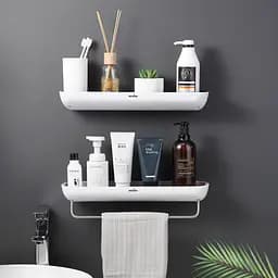 Полиця велика МВМ My Home BP-18 клейка біла з сірим (BP-18 WHITE/GRAY) - мініатюра 9