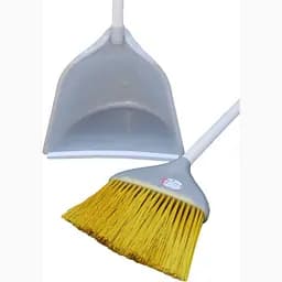 Совок для прибирання Zambak Plastik та щітка з довгими ручками сірий (ZP-129g) - мініатюра 5