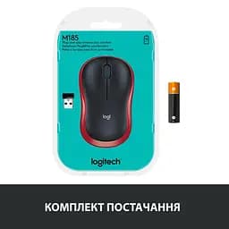 Бездротова миша Logitech M185 Wireless Red (L910-002237) (910-002237) - мініатюра 11