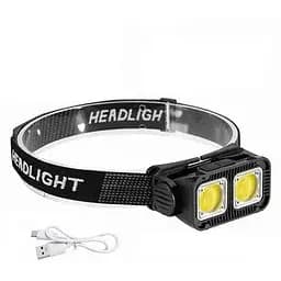 Налобный фонарик X-Balog K372 аккумуляторный L-31-2COB USB-Type-C white+red