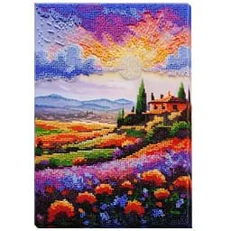 Набір для вишивання бісером "Вечоріє над лугом" Abris Art AB-938 на натуральному холсті