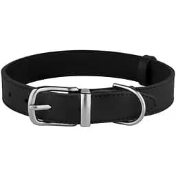 Ошейник для собак BronzeDog Barksi Classic кожаный M 33-43х2 см черный