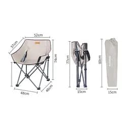 Крісло складане Naturehike NH20JJ022 600D Oxford Cotton / сталь, бежевий - мініатюра 2