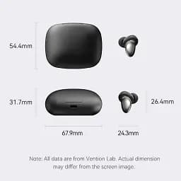 Навушники TWS Vention Tiny Earbuds T13 Black - мініатюра 3