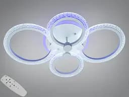 Стельова світлодіодна люстра з пультом, димером, 75 Вт, біла