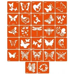 Набор трафаретов для био-тату B - бабочки Fresh Tattoo b_simple_5x5_27_1