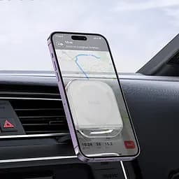 Автотримач Hoco H42 Crystal ring magnetic (air outlet) White - мініатюра 4