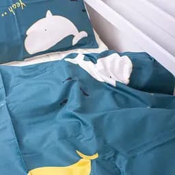 Підковдра на блискавці MirSon Kids Time 22-1219 Whale, сатин, 210х143 см, темно-зелена - мініатюра 3
