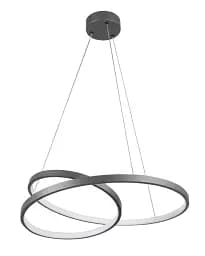 Люстра подвесная светодиодная круглая Goldlux 328021 Zefira 50 Led 1x40W 4000K 3700Lm IP20 Антрацит