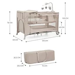 Ліжко-манеж с пеленатором Kinderkraft Joy 2 Beige (KLJOY02BEG000AC) - мініатюра 8